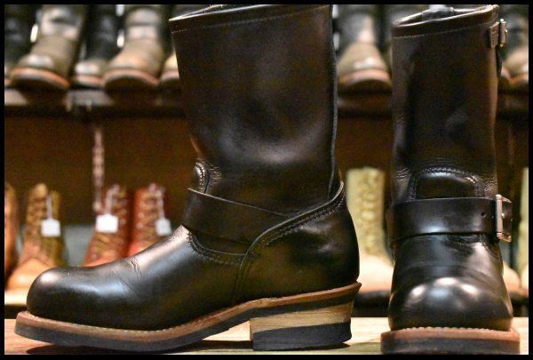 5.5 D 15年 レッドウィング 2268 エンジニア 黒 ブラッククローム スチールトゥ プルオン ブーツ redwing FK 160