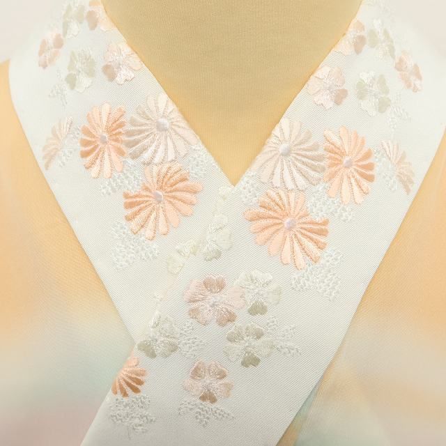 ✾まめ藤✾美品 奄美大島泥染 正絹 着物 刺繍 袖無双“虹色霞にふっくら