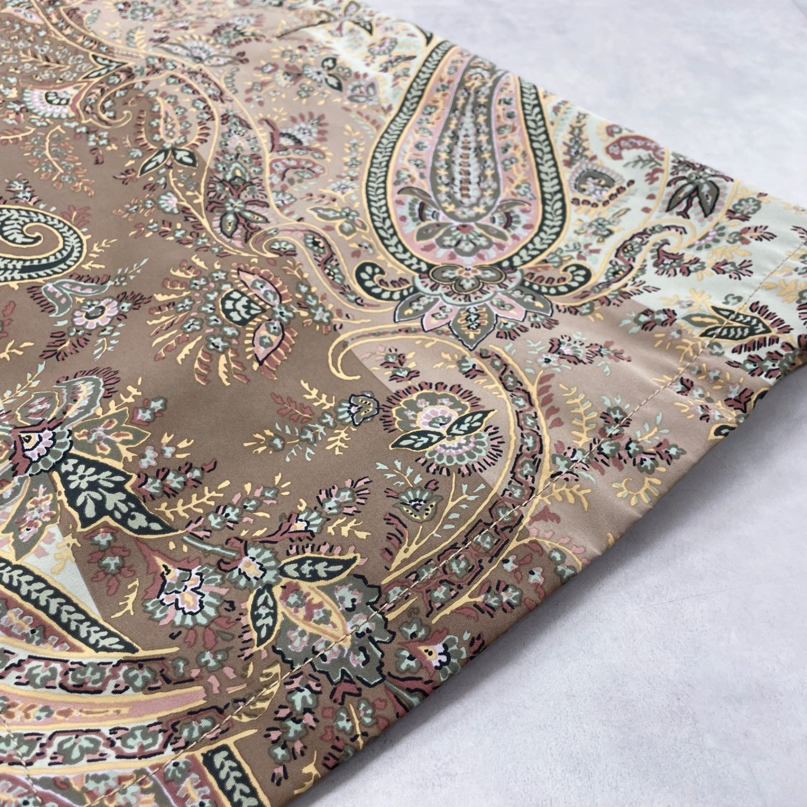 ETRO エトロ ロングコート ペイズリー柄 花柄 ストライプ切替 中綿