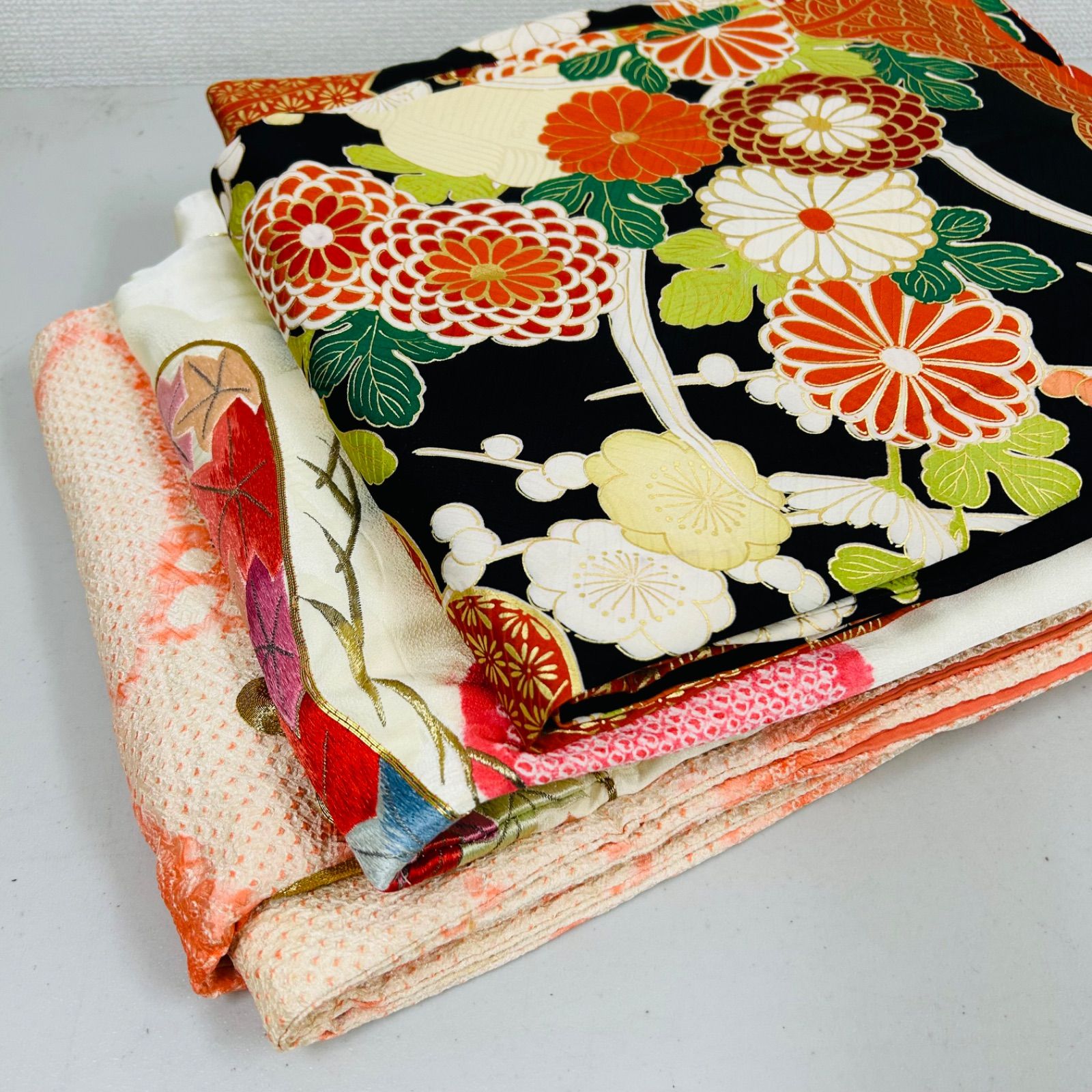 振袖 着物 正絹 3着 振袖まとめ売り リメイク材料 m-596 - メルカリ