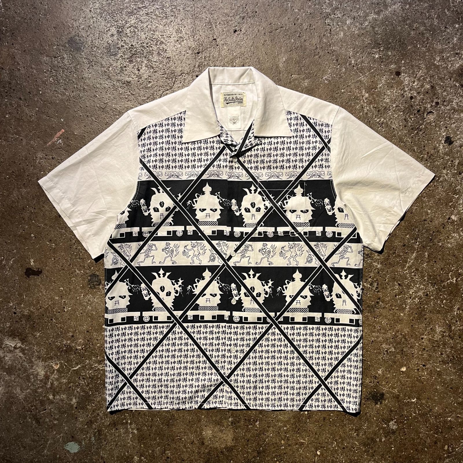 × WOLF S HEAD 24 ss 50 Shirt White ワコマリア ウルフズヘッド 2025 アロハシャツ 神輿