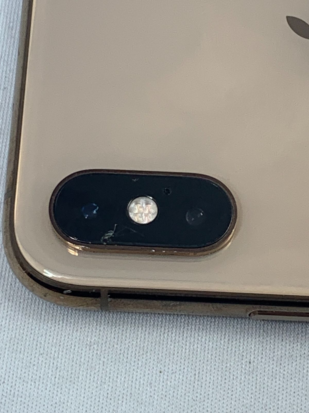 割れ有・画面キズ有】iPhone XS Max 256GB ゴールド simロック解除済