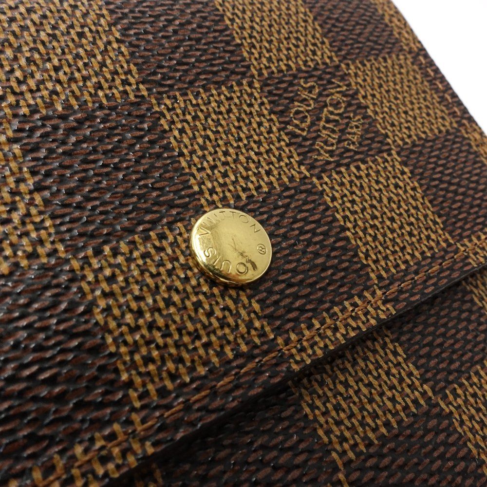 中古】LOUIS VUITTON ルイヴィトン ダミエ 三つ折り財布 N61652 W