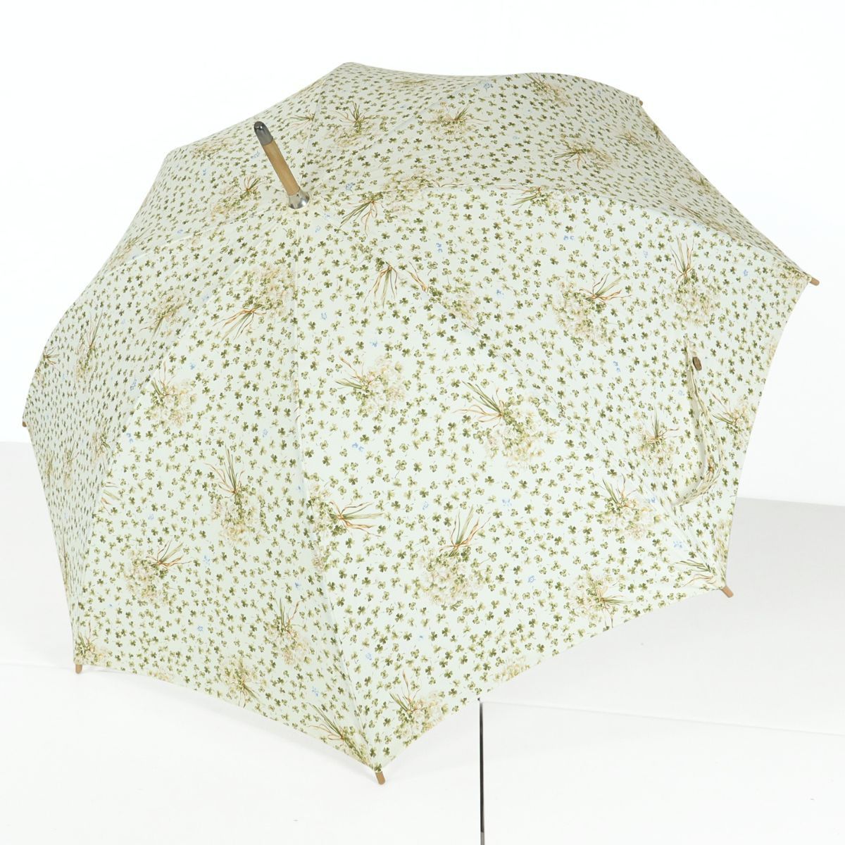 ピンクハウス 可憐な白詰草ブーケ クローバーが舞い散る 長傘 60㎝ オフ白系 ＊ｋ4532