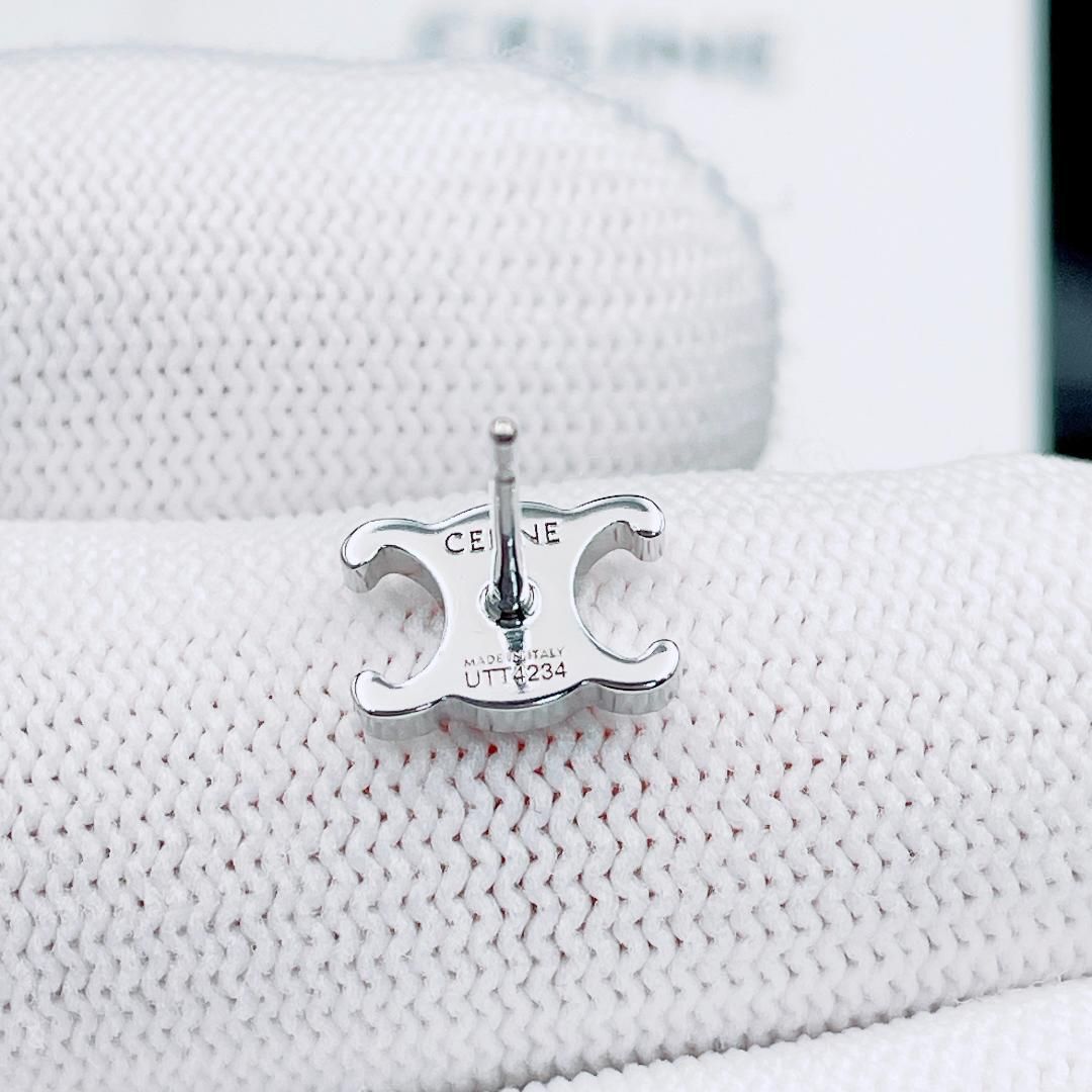 CELINE トリオンフ ピアス 両耳 シルバー ◇セリーヌ◇ 新品仕上済 CELINE トリオンフ ピアス 両耳用 ブランド