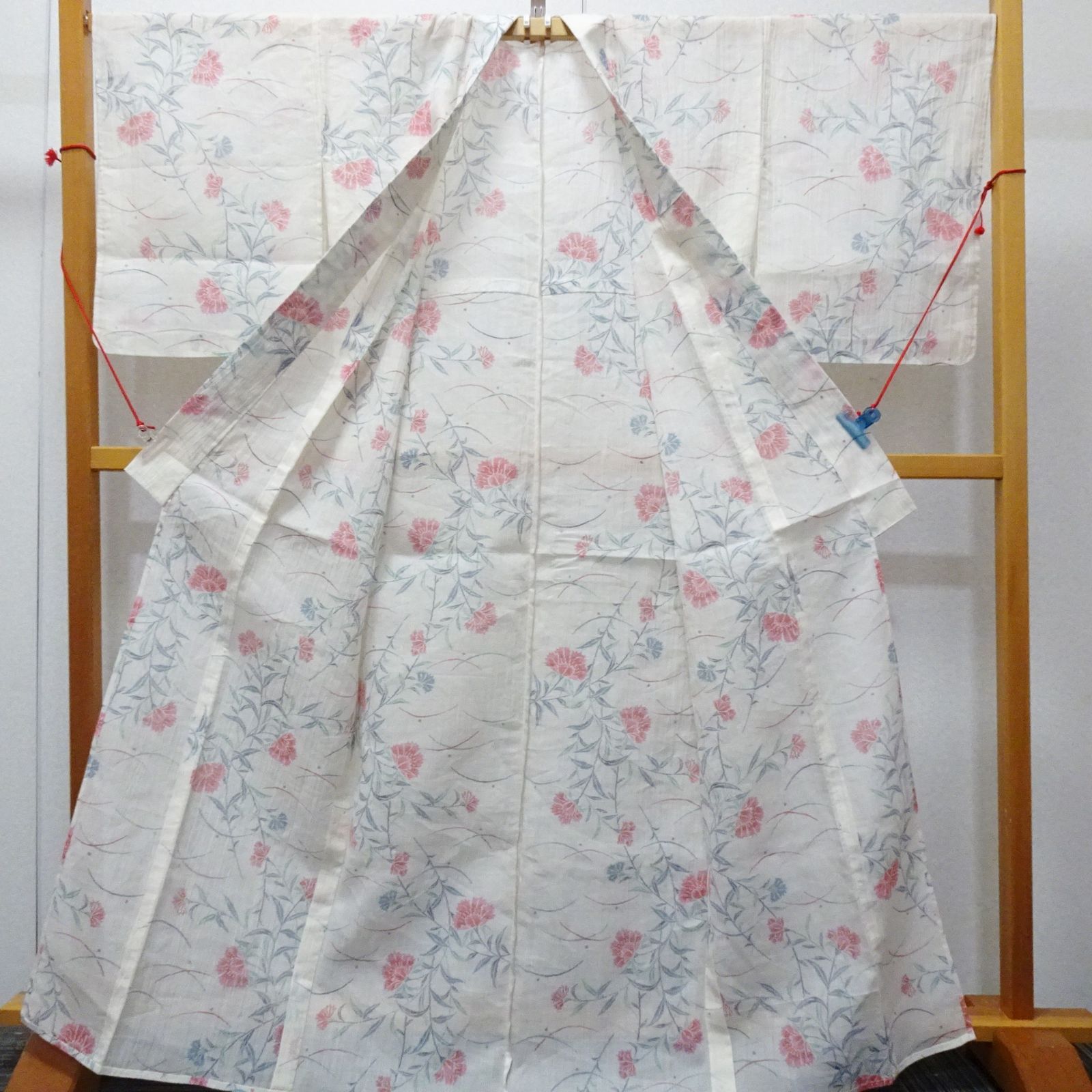 花柄小千谷縮着物 本麻 小千谷縮 着物 花柄【232256】 - メルカリ