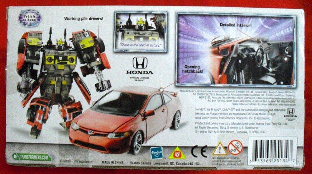 HASBRO ALTERNATORS DECEPTICON RUMBLE HONDA CIVIC SI