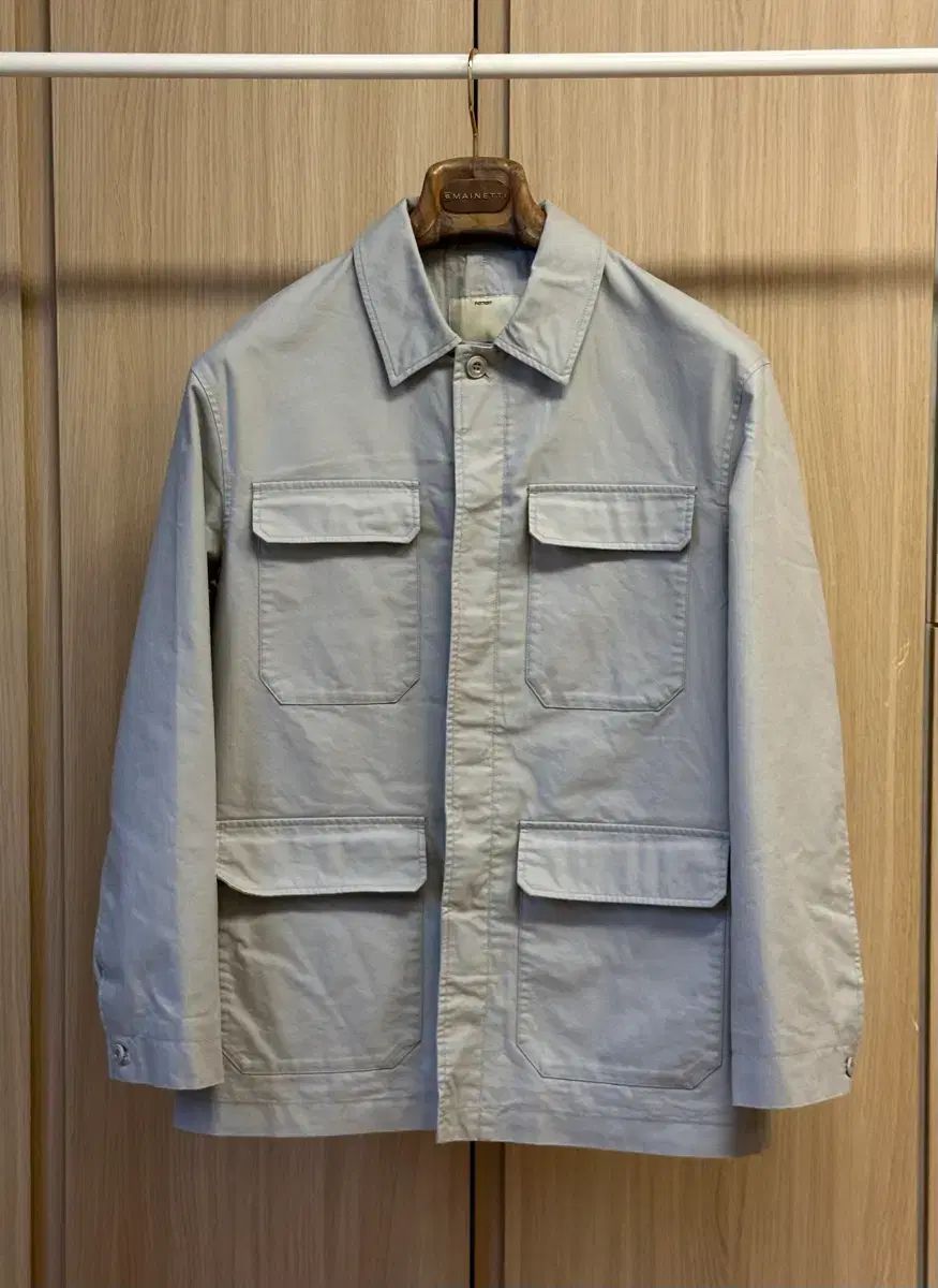 ポーター コットンサージ ファティーグ ジャケット シルバー