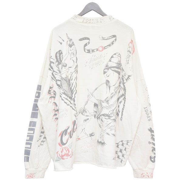 SAINT MICHAEL セントマイケル 2025 AW ALX LS TEE DRAWING 加工モックネックロングスリーブTシャツ SM-HR 1-0000-C 30