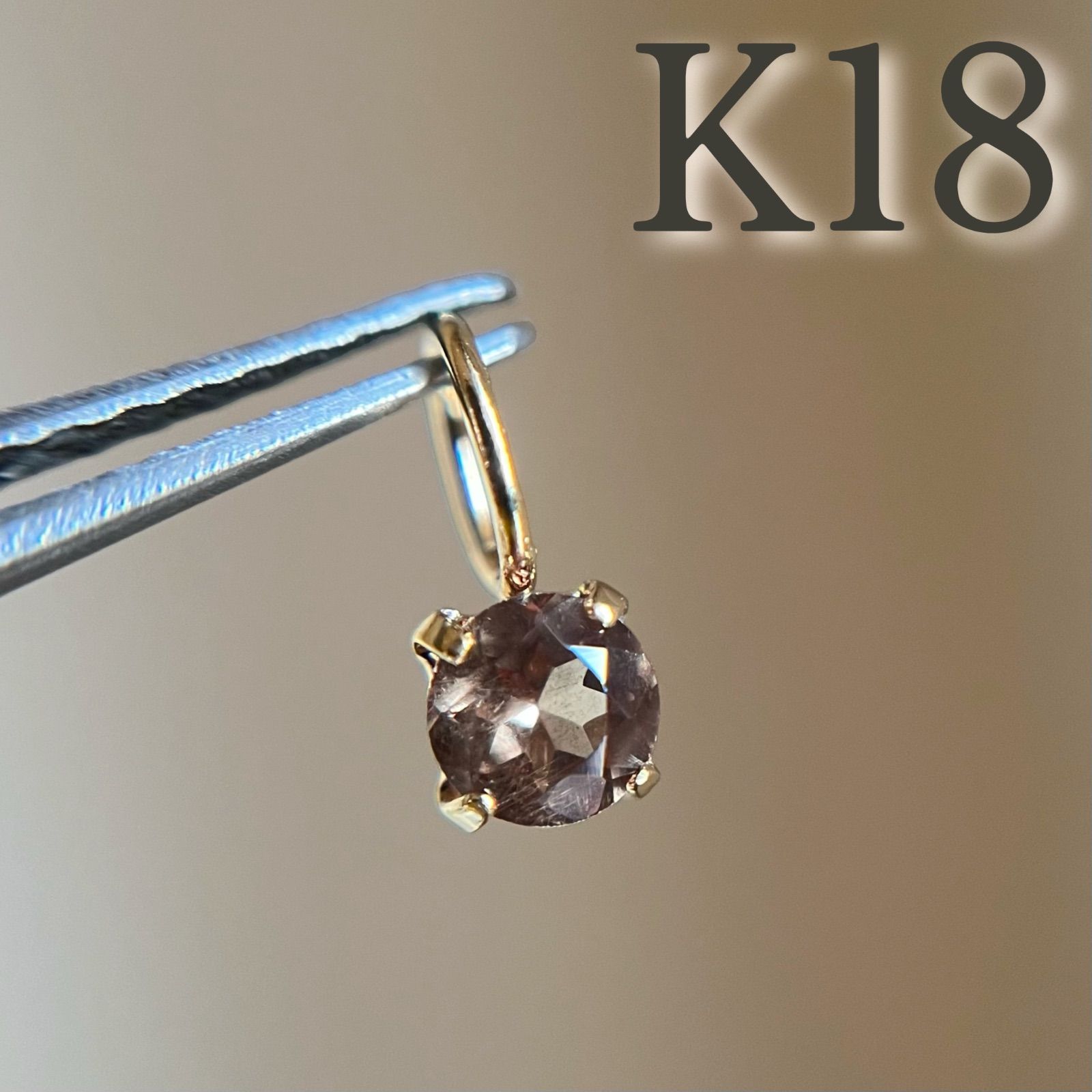 K18 カラーチェンジガーネット3mmペンダントトップ 3 - メルカリ