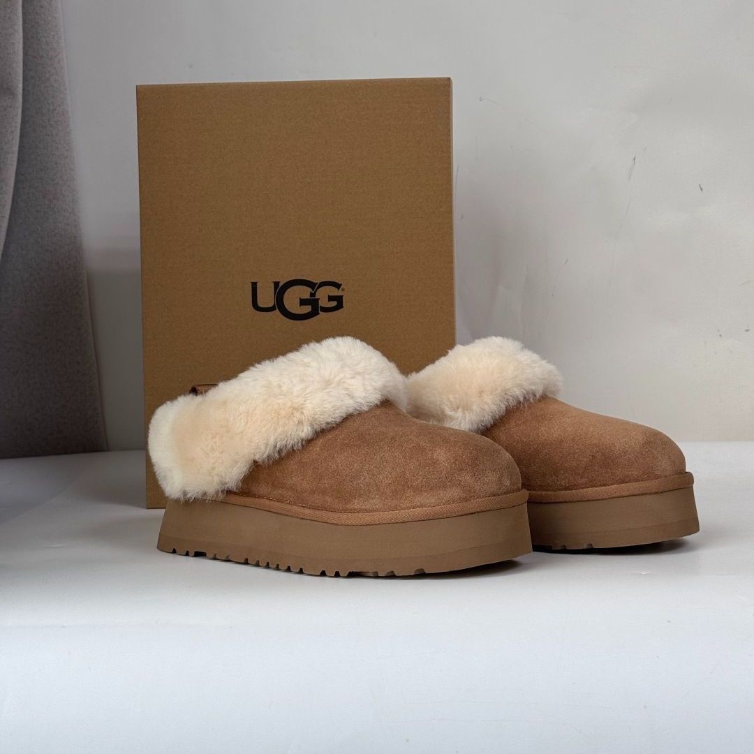 UGG アグ WOMENS FUNKETTE スカフェット CHESTNUT BLACK ウィメンズサンダル スリッパ シューズ ファー ボア 冬用 防寒