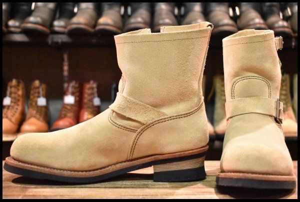 10 D 10年 レッドウィング 2965 ショート スエードエンジニア ホーソーンアビレーン ラフアウト 茶 ブーツ redwing FK 162