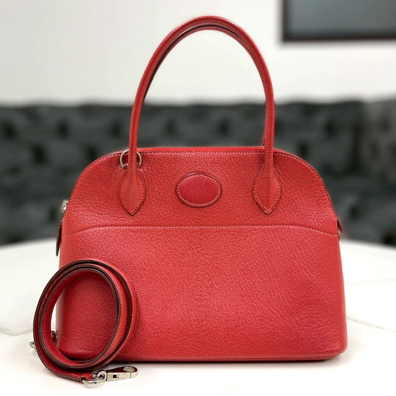 エルメス ボリード27 シェーブル 赤 2way ハンドバッグ □I刻印 - メルカリ