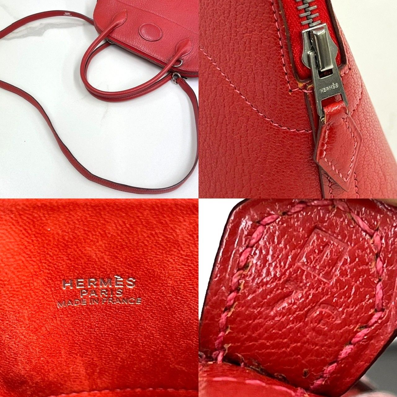 エルメス ボリード27 シェーブル 赤 2way ハンドバッグ □I刻印 - メルカリ