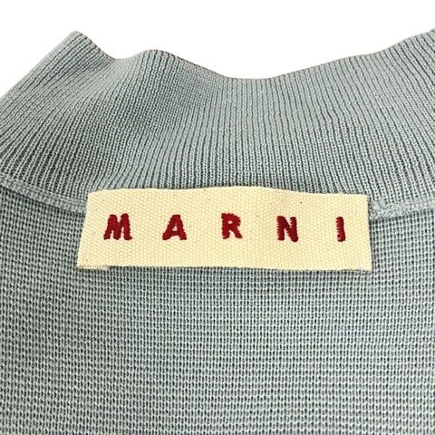 マルニ MARNI ニット セーター ウール リブ 長袖 38 水色 ライトブルー  