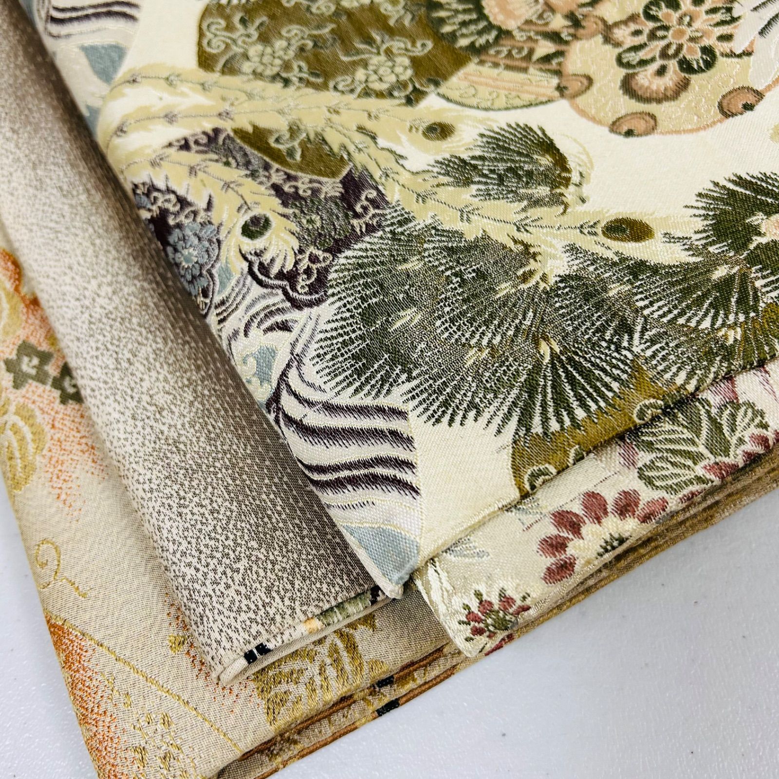 アンティーク 丸帯 正絹 3本 帯まとめ売り リメイク材料 m-600 - メルカリ