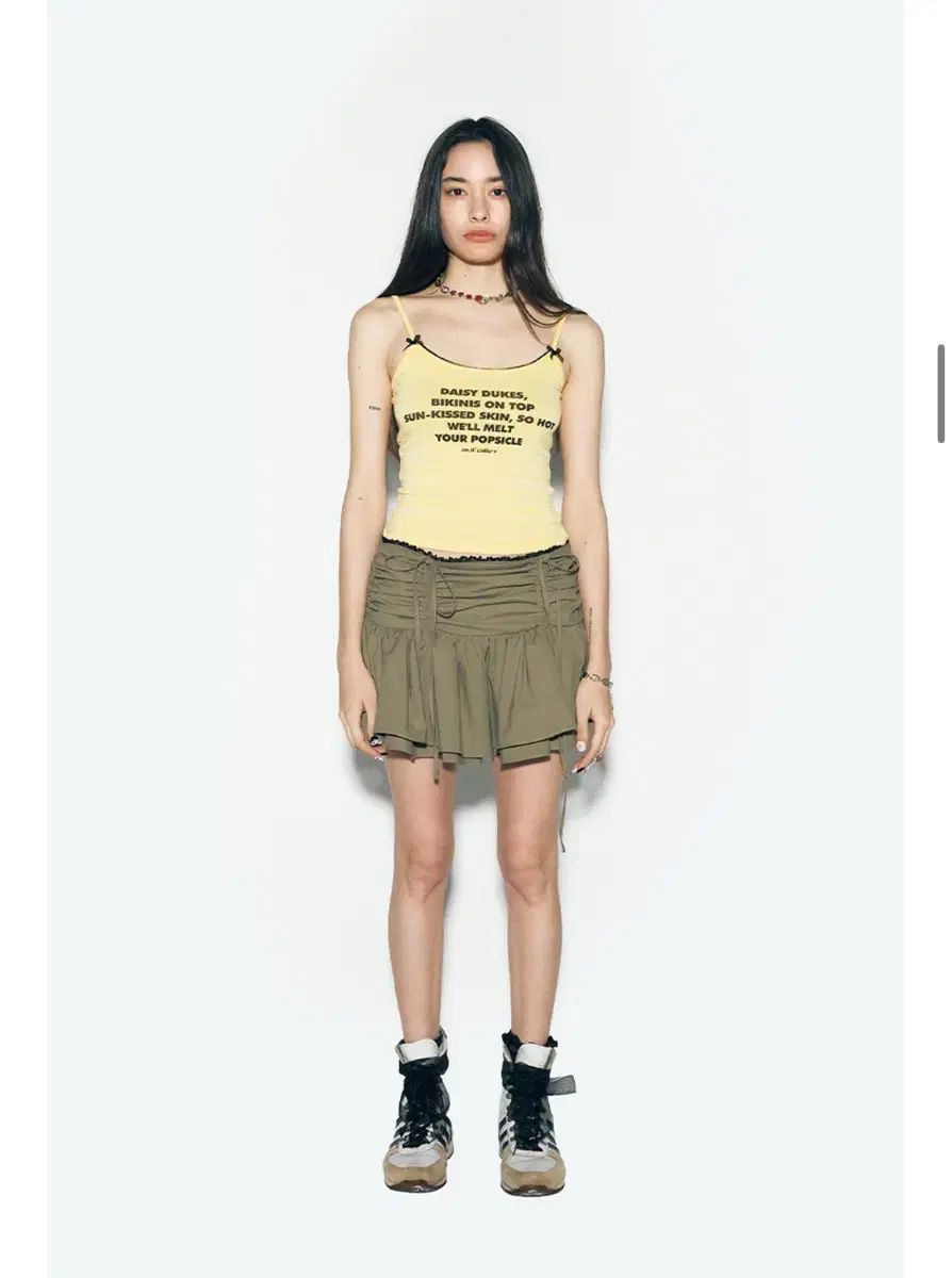 エズイフ ャーリング レイ ミニ スカート カーキ