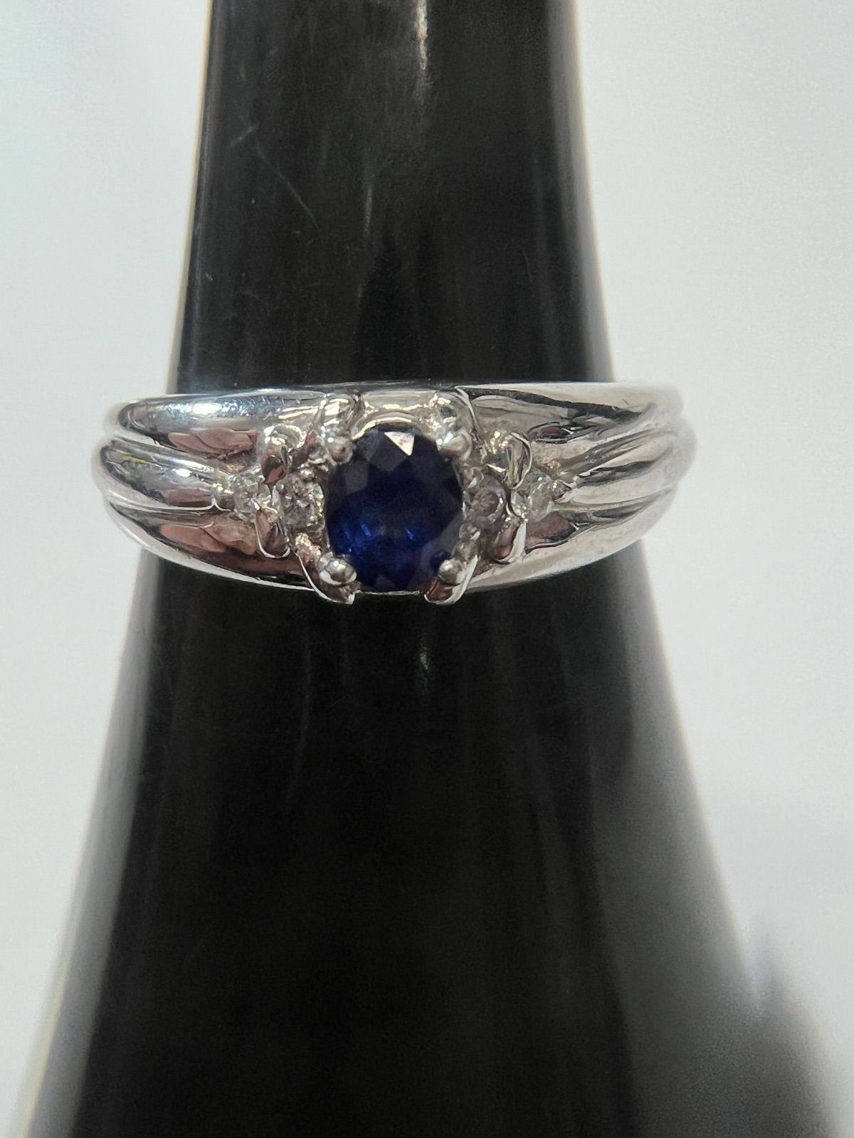 Pt 900 D 0 05 ct 指輪 リング 青石 45 ダイヤモンド 4 81 g