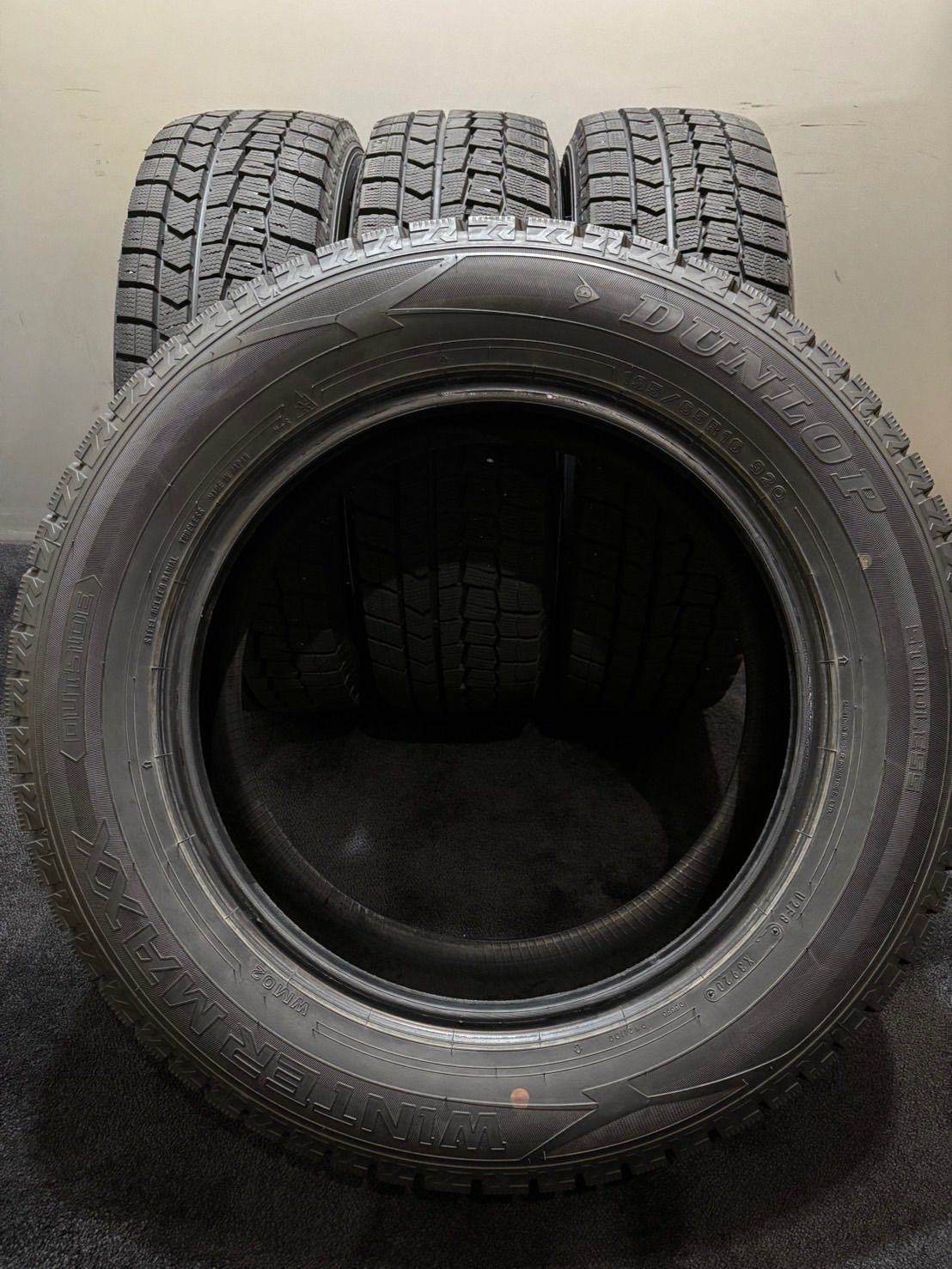  195 65 R 16 DUNLOP WINTER MAXX WM 02 20年 スタッドレス 4本 ダンロップ ウィンターマックス ライズ ロッキー ノア ヴォクシー 南3 K 911 16インチ スタッドレス