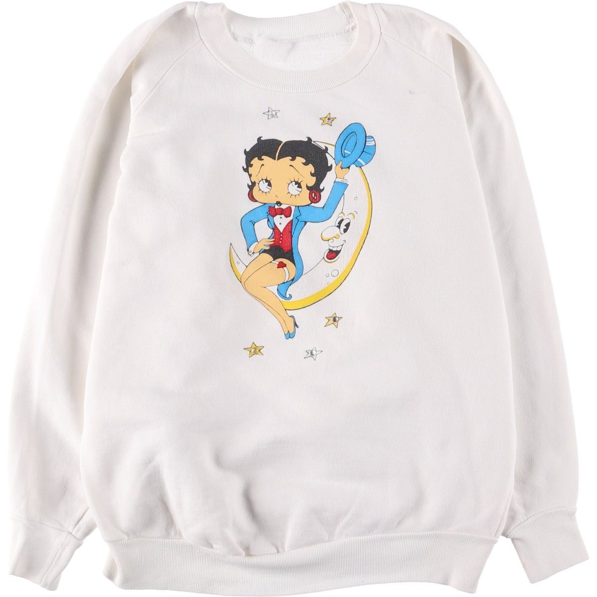 古着 Betty Boop ベティブープ ラインストーン付き キャラクタースウェットシャツ トレーナー メンズM相当 eaa 591340