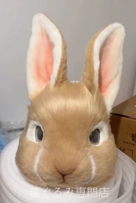 ファースーツ ウサギ マスク 着ぐるみセット グリーン ケモノ 全頭ヘッド ぬいぐるみ コスプレ コスチューム