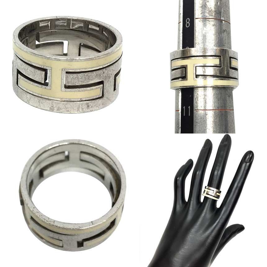 HERMES エルメス ムーブH リング メンズ レディース 男女兼用 ユニセックス 指輪 Hリング ＃50 AG 925 シルバー aq 6425