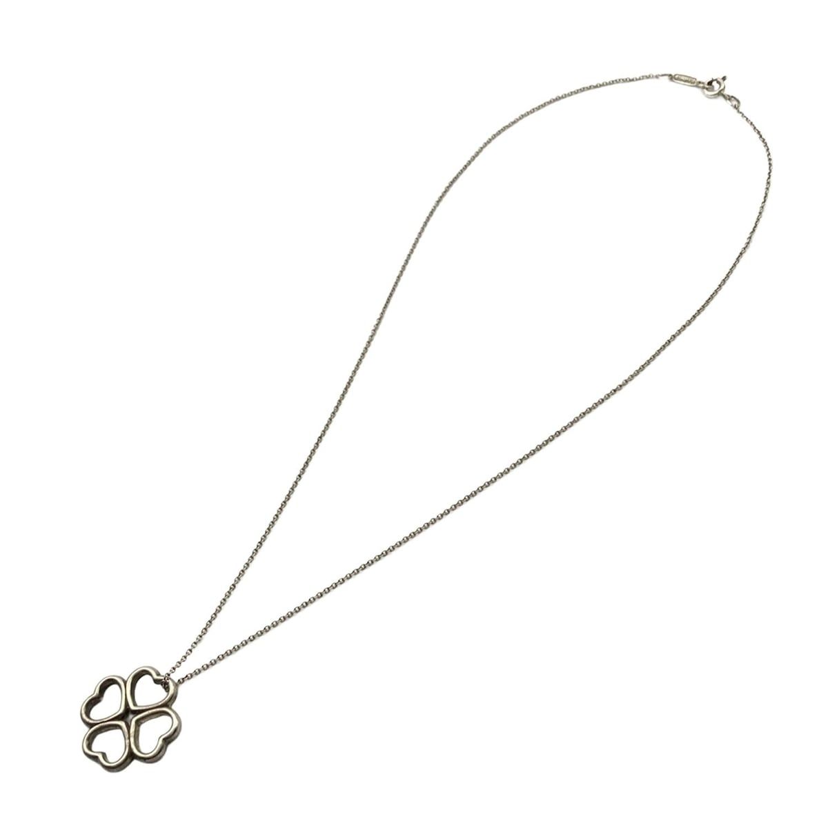 TIFFANY Co ティファニー ネックレス ハートクローバー シルバー