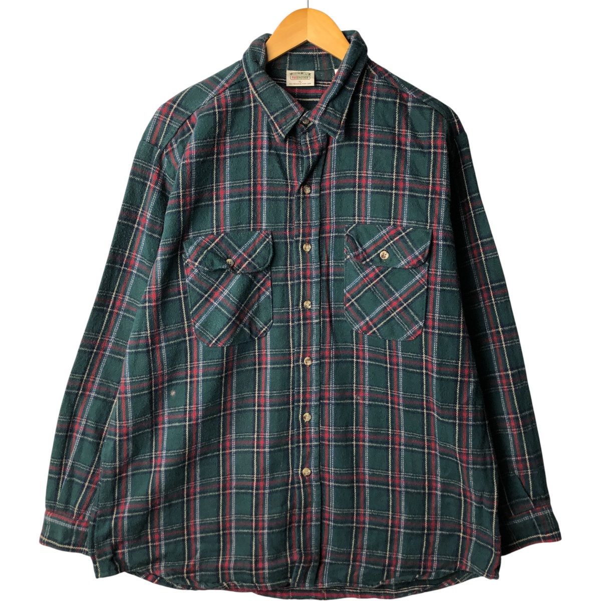 古着 90年代 ファイブブラザー FIVEBROTHER 長袖 フランネルチェック 
