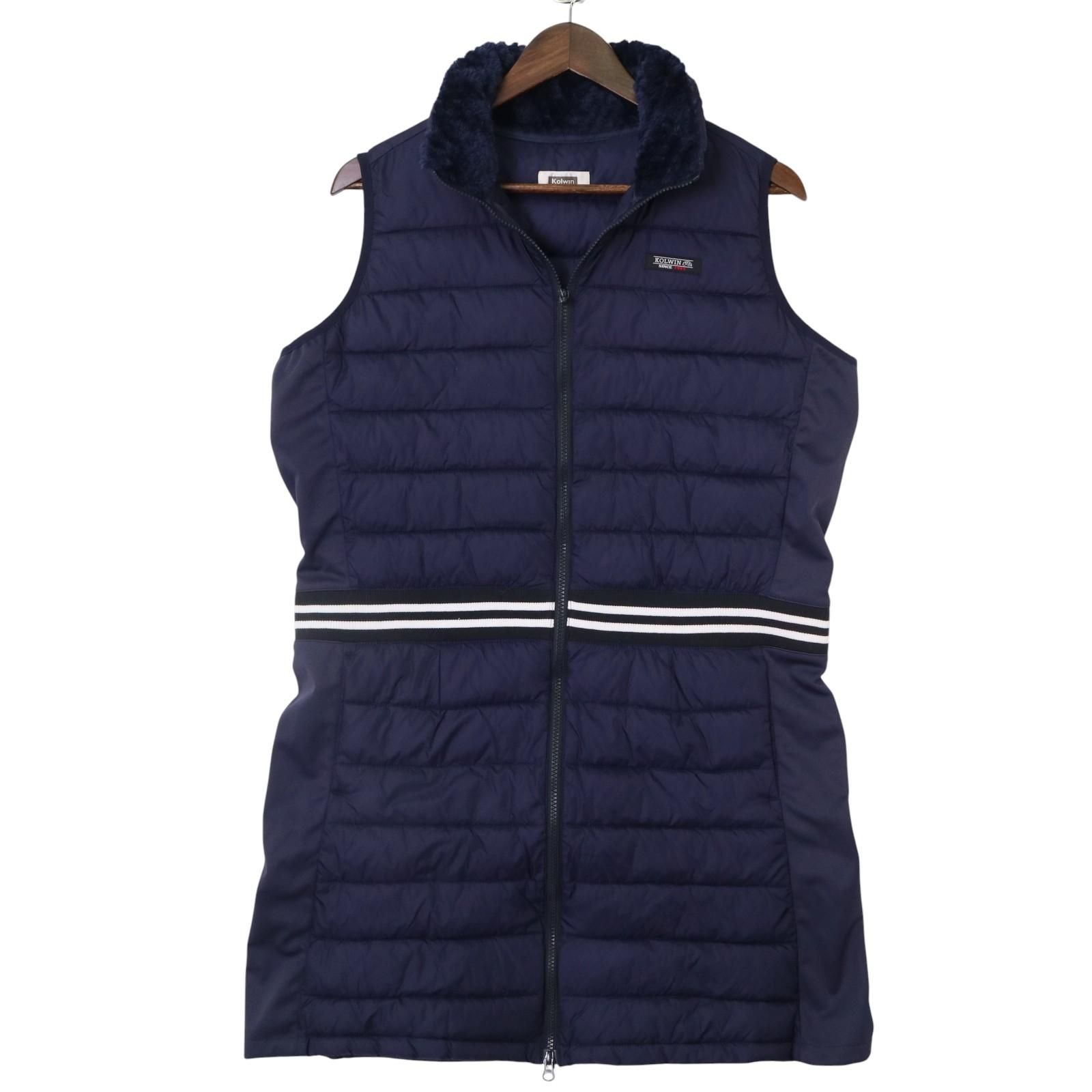 kolwin コルウィン 中綿 ノースリーブ ワンピース L ネイビー ゴルフ KOLWIN/コルウィン ノースリーブ 中綿ワンピース レディース ゴルフ