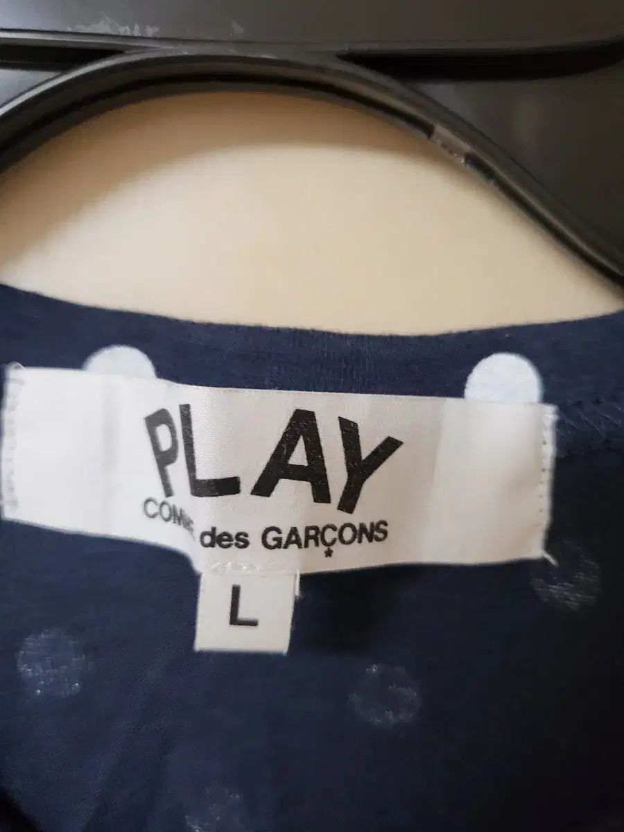 コム デ ギャルソン ドット 長袖Tシャツ ネイビー