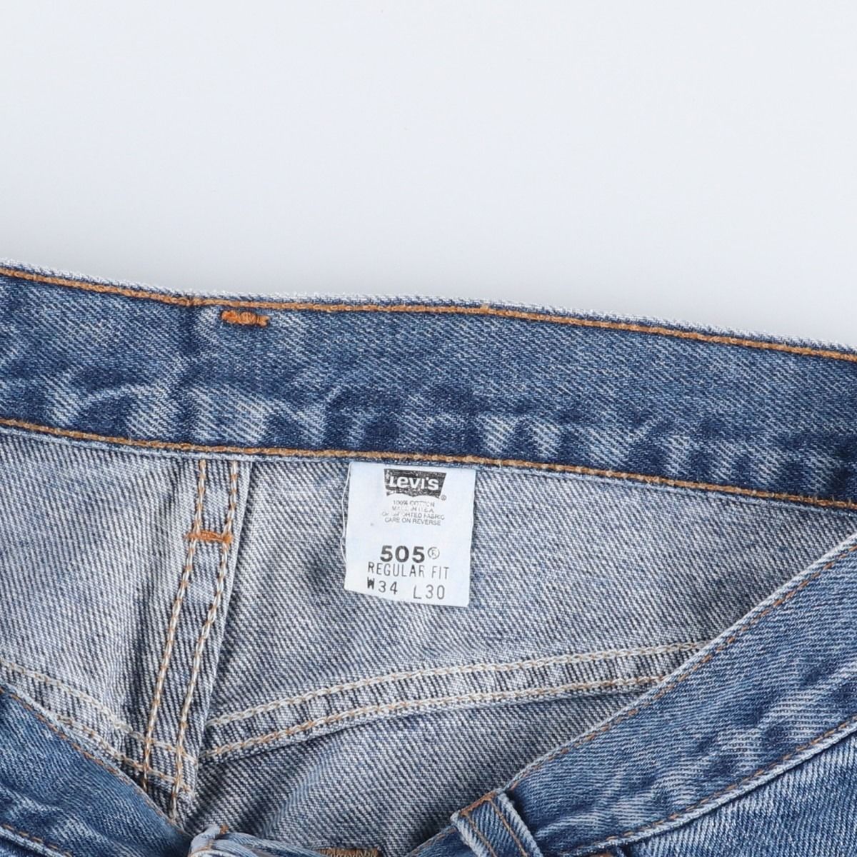 古着 00年代 リーバイス Levi s 505 REGULAR FIT テーパードデニムパンツ メンズw 33相当 eaa 418502 フルジップ 無地シャツ