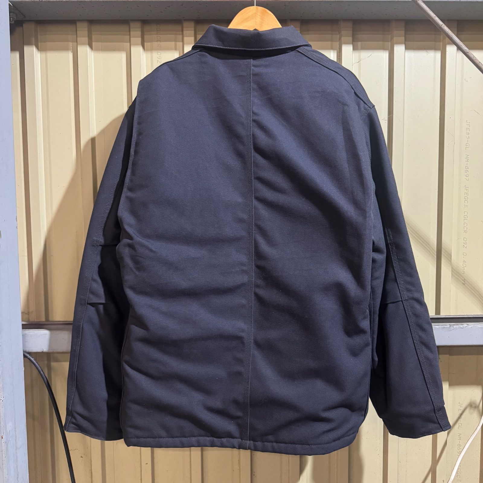 974 カーハート トラディショナル コート FR 黒 L 刺繍ロゴ carhartt