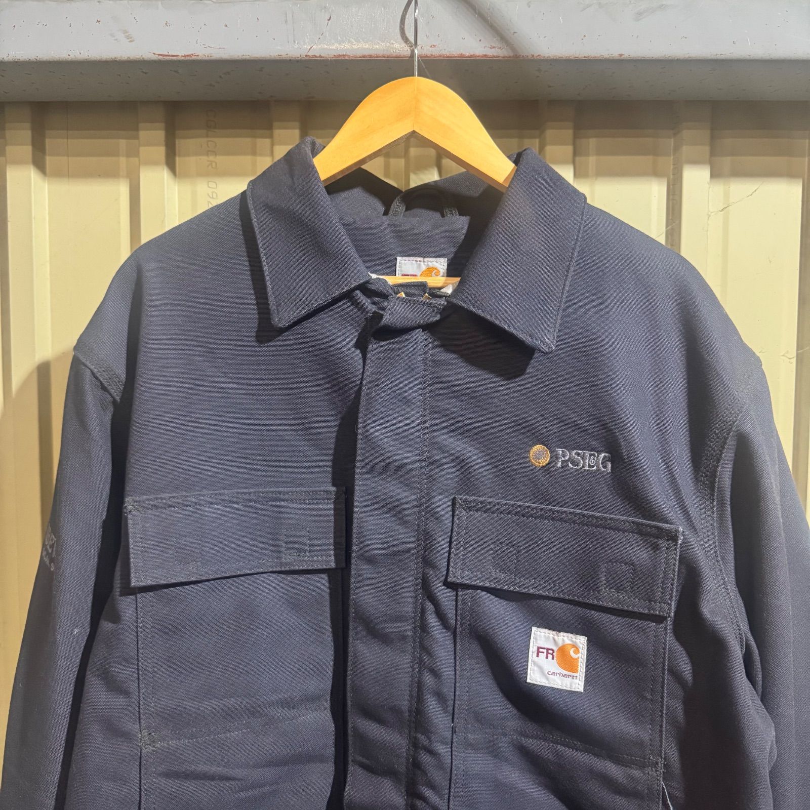 974 カーハート トラディショナル コート FR 黒 L 刺繍ロゴ carhartt