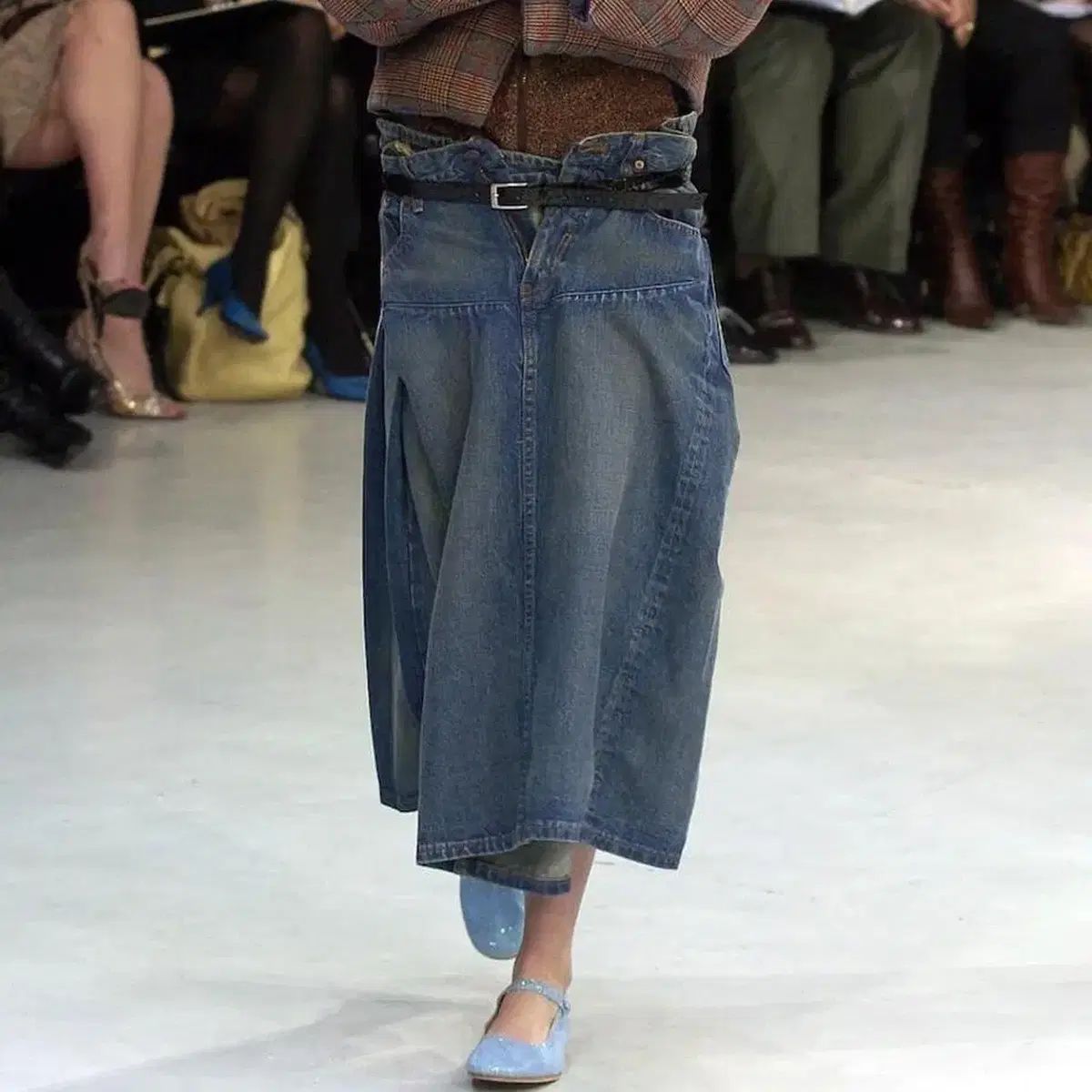 JUNYA MAN ジュンヤワタナベマン fw 04 hip hung draped denim skirt
