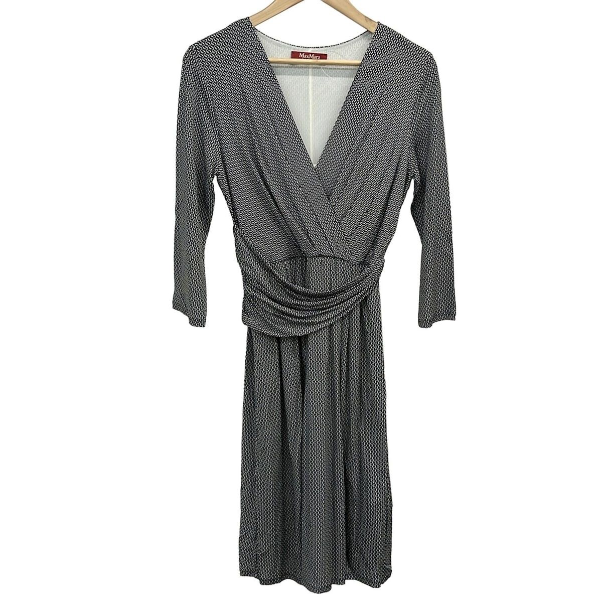 Max Mara STUDIO マックスマーラスタジオ ワンピース サイズM レディース - 黒×白 七分袖 ロング