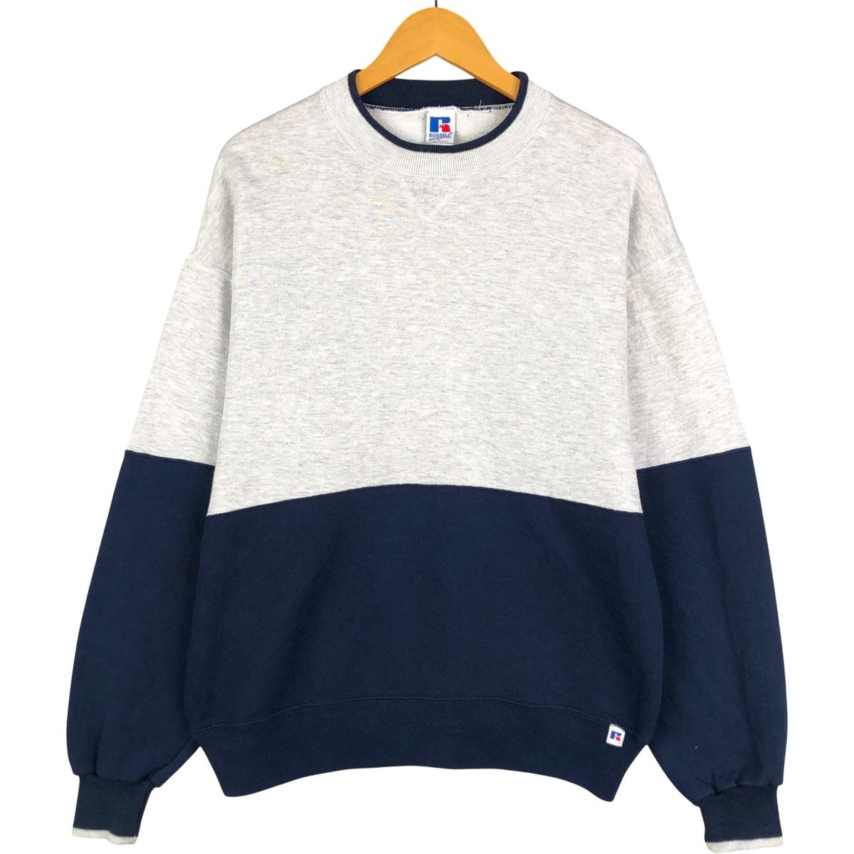 古着 90年代 ラッセル Russell 無地 ツートン ブランクスウェットシャツ トレーナー メンズL相当 ヴィンテージ|eaa 418562