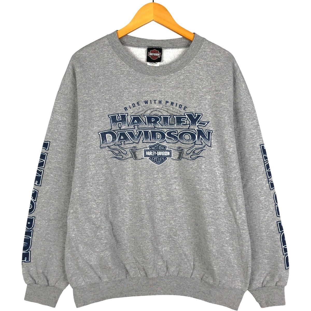 古着 ハーレーダビッドソン Harley Davidson 鷲柄 イーグル柄 アドバタイジング スウェットシャツ トレーナー メンズL相当 eaa 418839