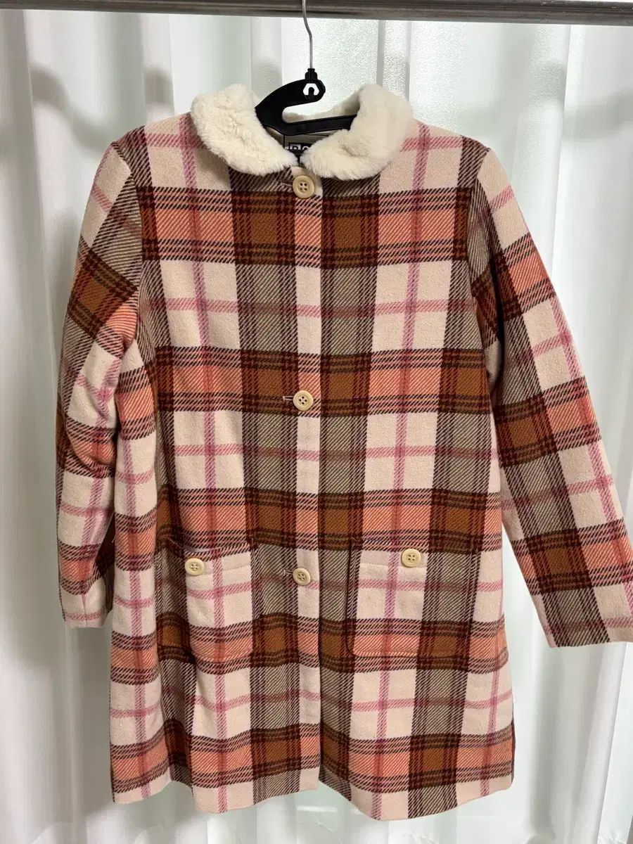 ボントン ファー付き CHECK コート 12 A