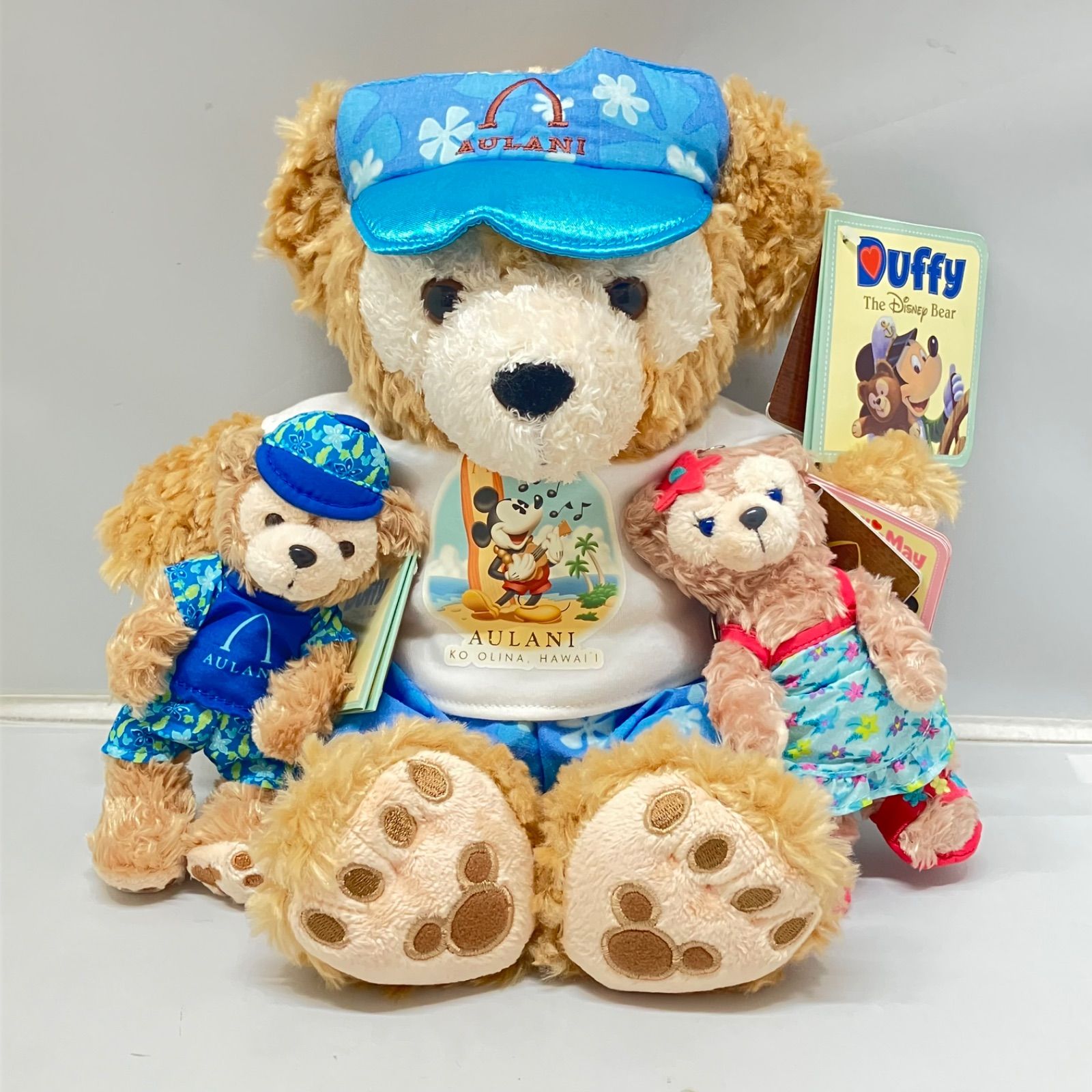 ディズニー、アウラニ（ハワイ、上海、香港）ダッフィー、シェリーメイぬいぐるみ 新品・タグ付き】ハワイ・アウラニディズニー限定 3点 ダッフィー