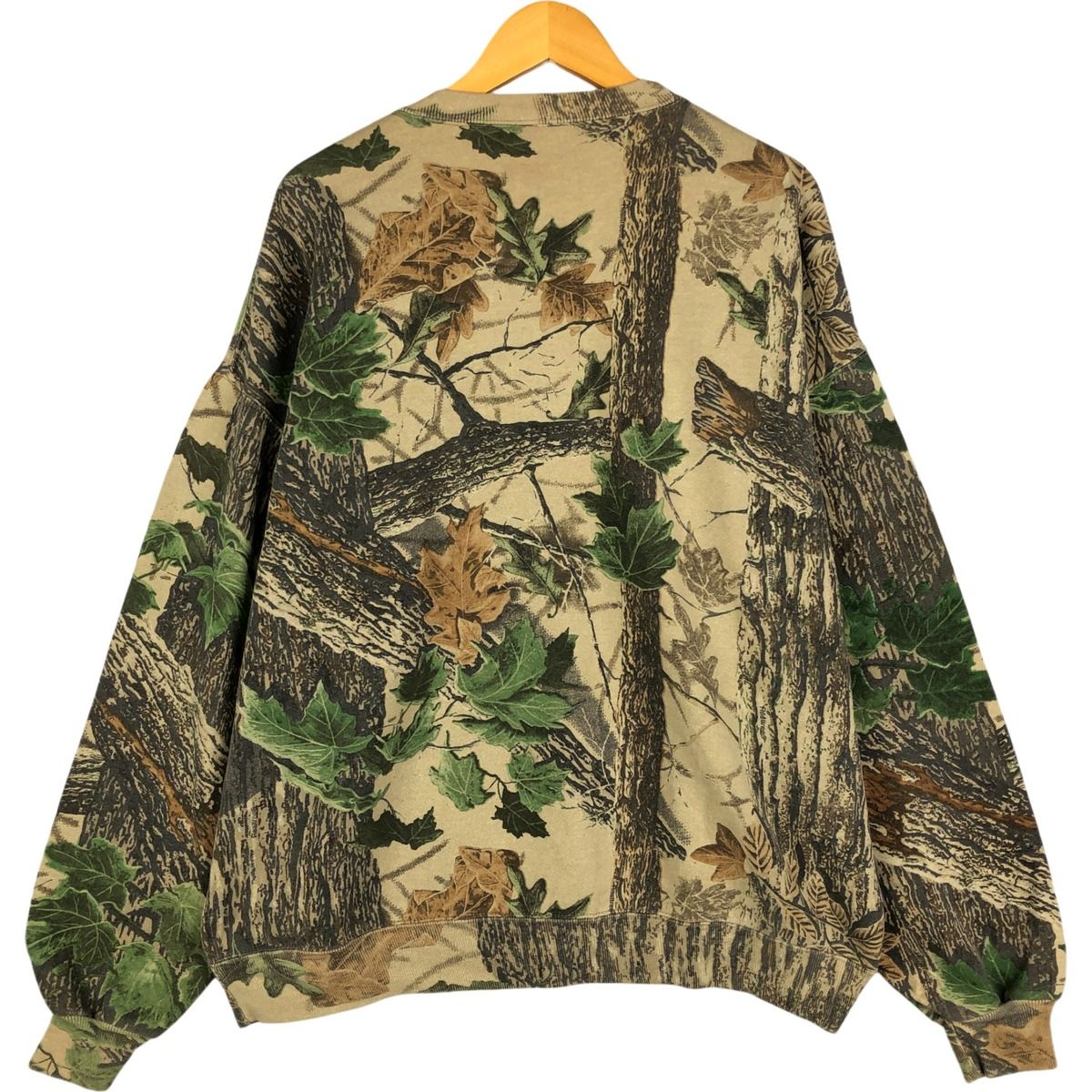 【90年代usa製、総柄リアルツリー】ジャージーズ長袖Tシャツ古着ストリート. 古着 90年代 ジャージーズ Jerzees 迷彩柄 リアルツリーカモ プリント