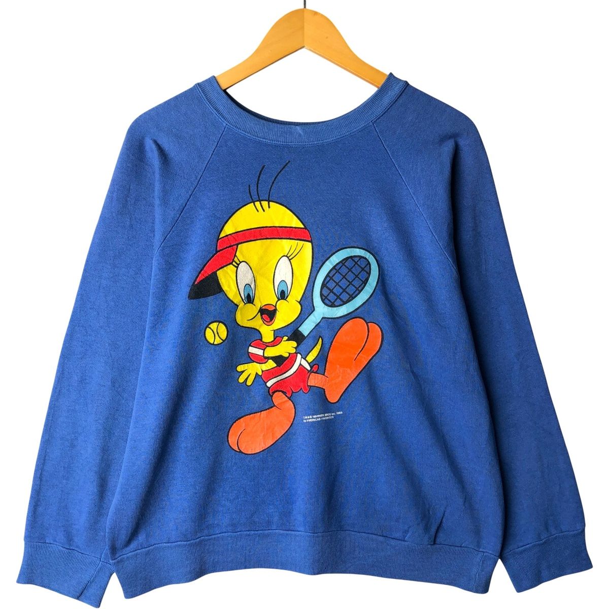古着 80年代 ルーニーテューンズ LOONEY TUNES トゥイーティー キャラクタースウェットシャツ トレーナー メンズM相当|eaa 419079