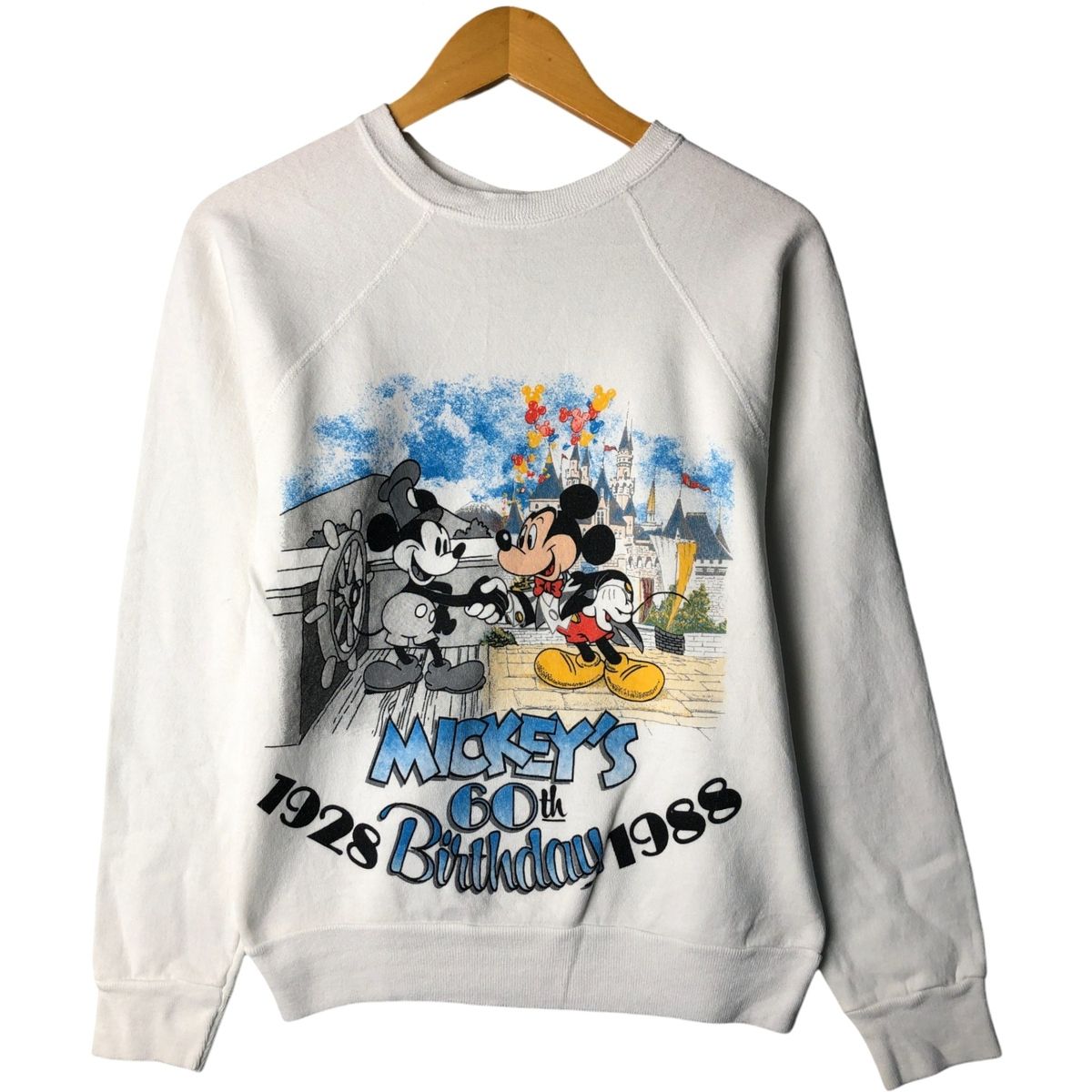 古着 80年代 ディズニー Disney MICKEY MOUSE ミッキーマウス キャラクタースウェットシャツ トレーナー メンズS相当|eaa 418985