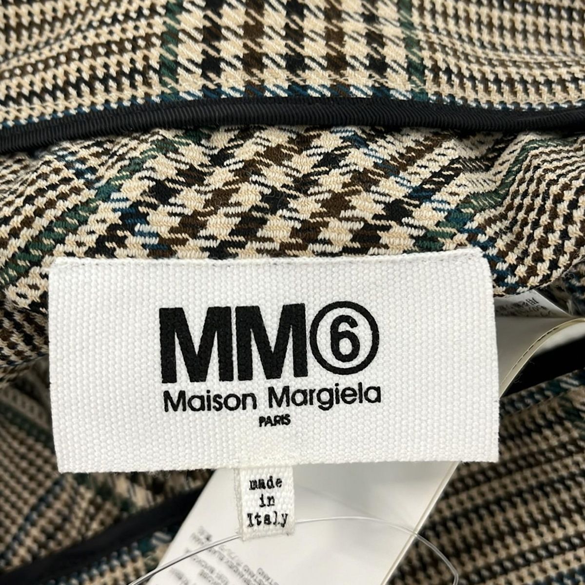 MM 6 エムエムシックス ロングスカート サイズ42 L レディース - ベージュ×マルチ 千鳥格子柄 冷房対策 その他 