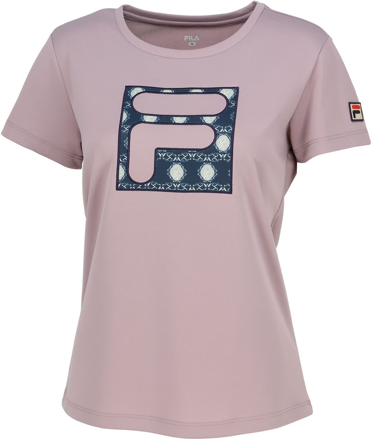 ☆新品タグ付き☆フィラテニス Ｍサイズスコート スモーキーアプリコット フィラ FILA テニス アップリケ T シャツ EL0005 03C スモーキー
