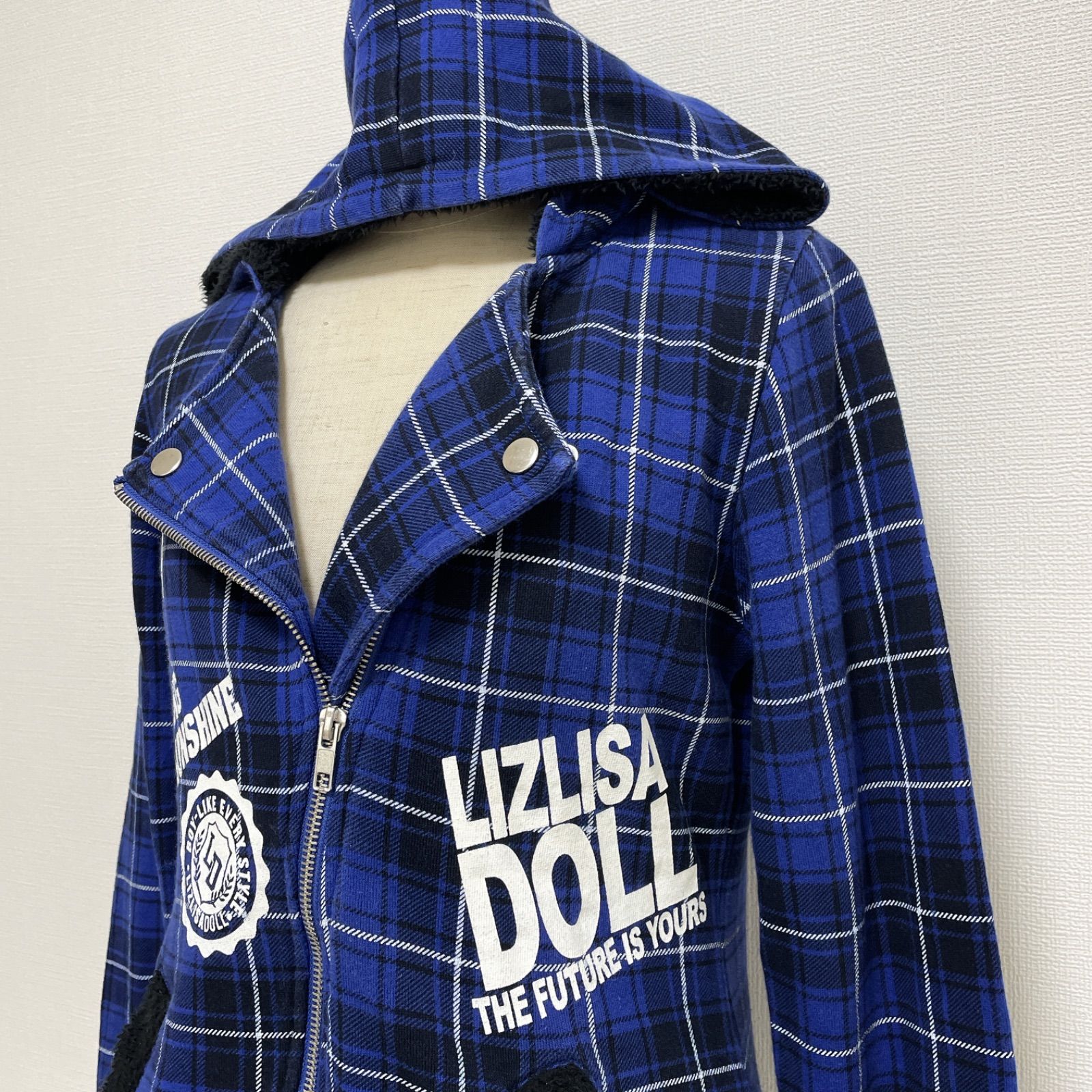 LIZ LISA doll リズリサドール ボアフーディ チェック ロゴ パーカー