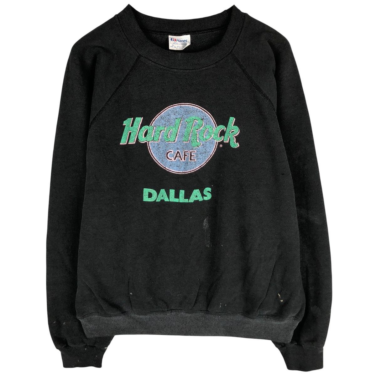 古着 80年代 ヘインズ Hanes HARD ROCK CAFE ハードロックカフェ アドバタイジング スウェットシャツ トレーナー |eaa 601034