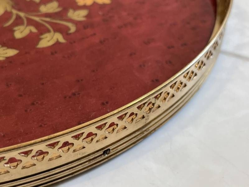 PATURZO GIOVANNI イタリア製 象嵌 トレイ 木製 アンティーク