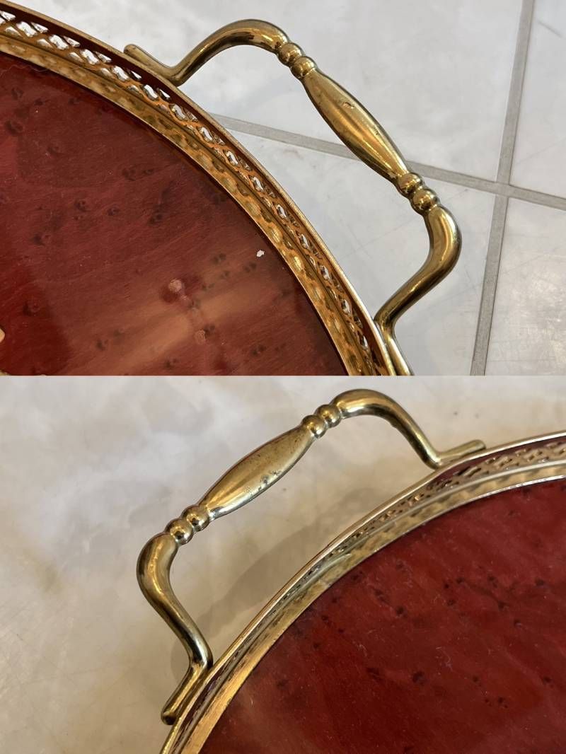 PATURZO GIOVANNI イタリア製 象嵌 トレイ 木製 アンティーク