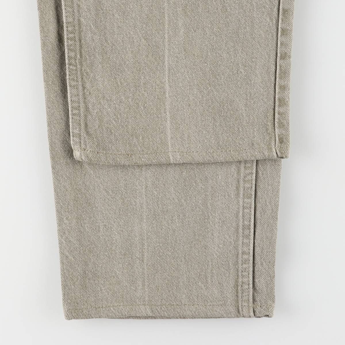 オレンジタブ テーパードデニムパンツ