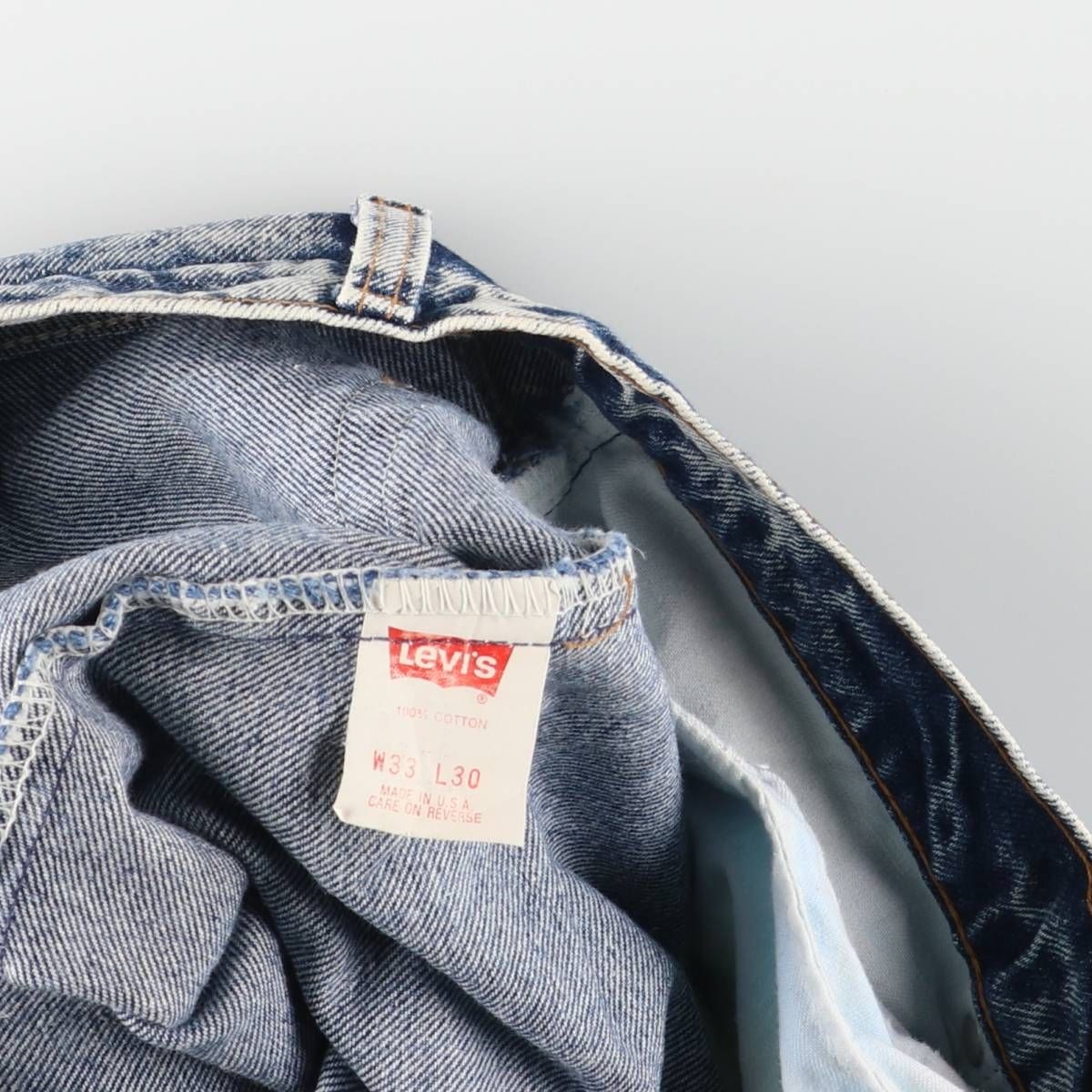 ケミカルウォッシュ テーパードデニムパンツ